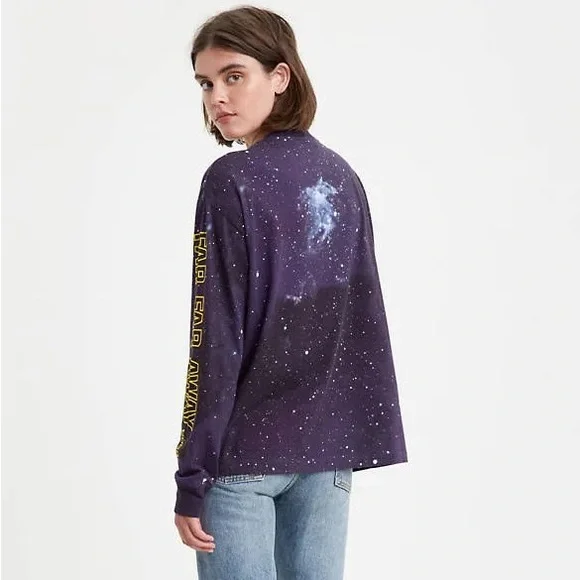 Levi's Star Wars Purple Galaxy Long Sleeve Shirt - Picture 4 of 8